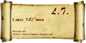 Lapu Tímea névjegykártya